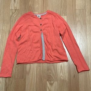BRAND NEW Mini Boden Girls Size 11-12 Orange/Pink Sweater with Designed Back